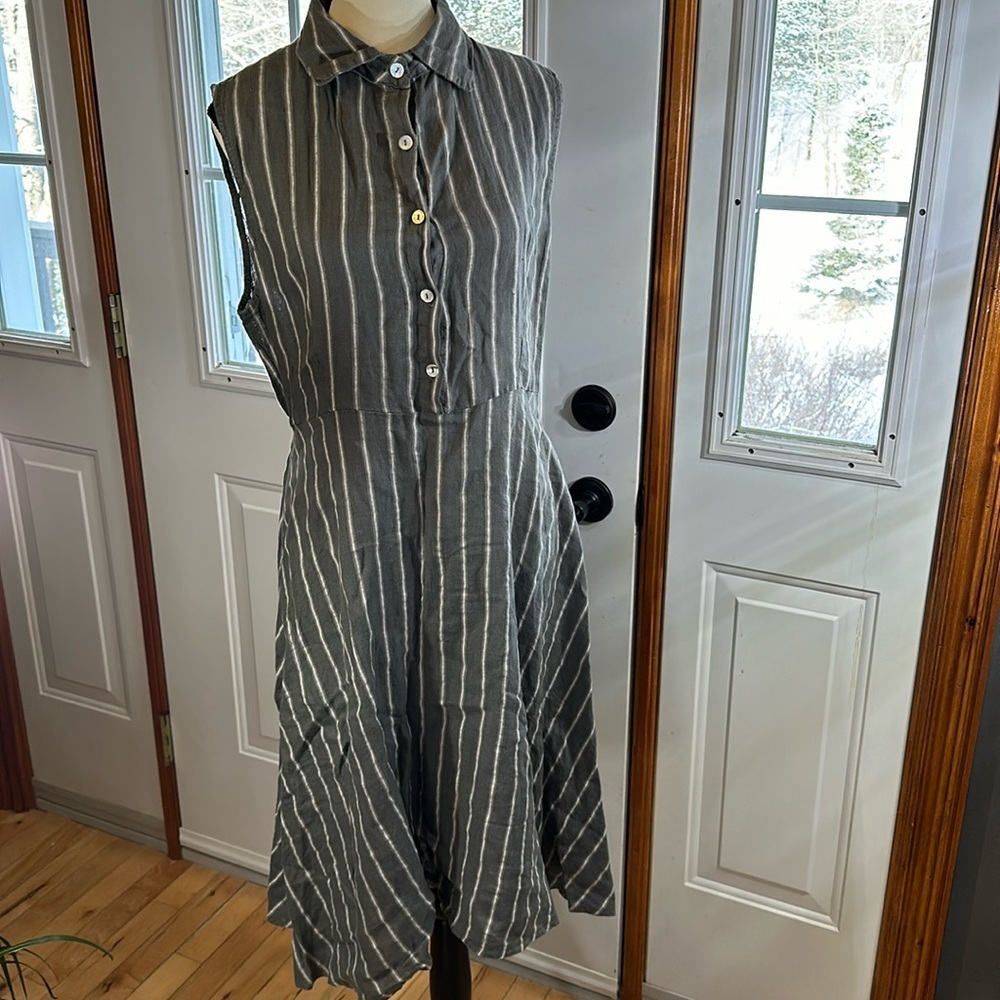 Vanessa Zani Striped Linen Dress